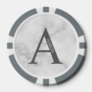 Fichas De Póquer Monograma y nombre personalizados