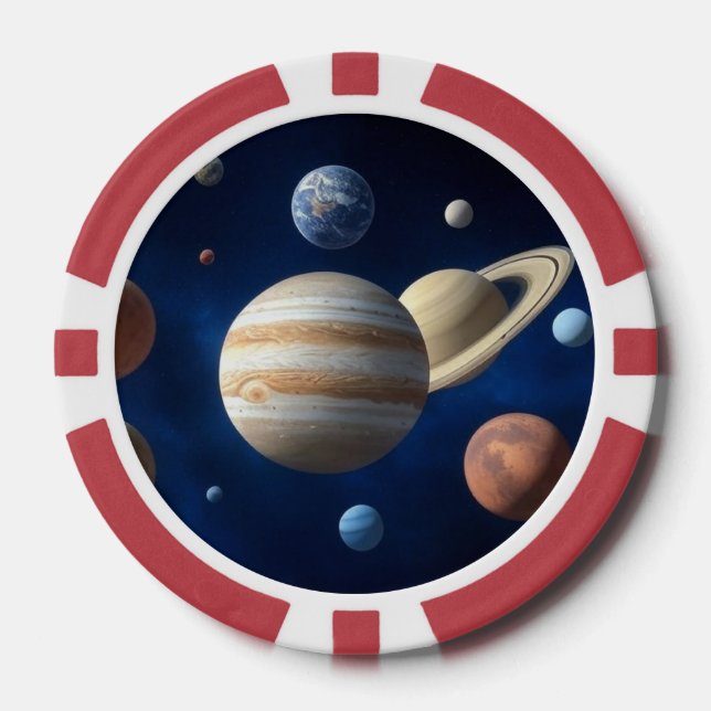 Fichas De Póquer Montaje del sistema solar (Anverso)