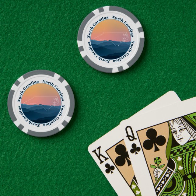 Fichas De Póquer Montañas de Carolina del Norte (Mesa de Poker (Doble))