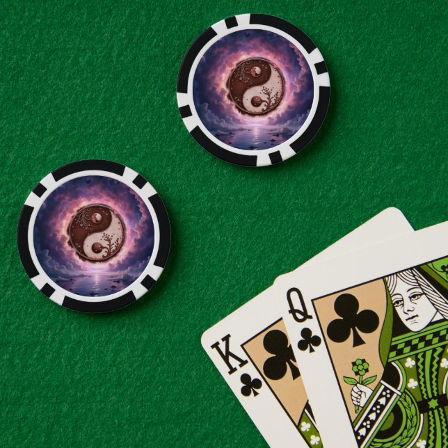 Fichas De Póquer Moonlit Balance – Yin Yang of Eternal Light.  (Mesa de Poker (Doble))