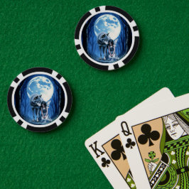 Fichas De Póquer Moonlit Bond – The Wolf and the Gothic Fairy.  