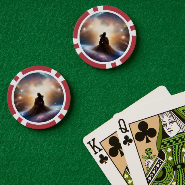 Fichas De Póquer Mujer Galaxia (Mesa de Poker (Doble))