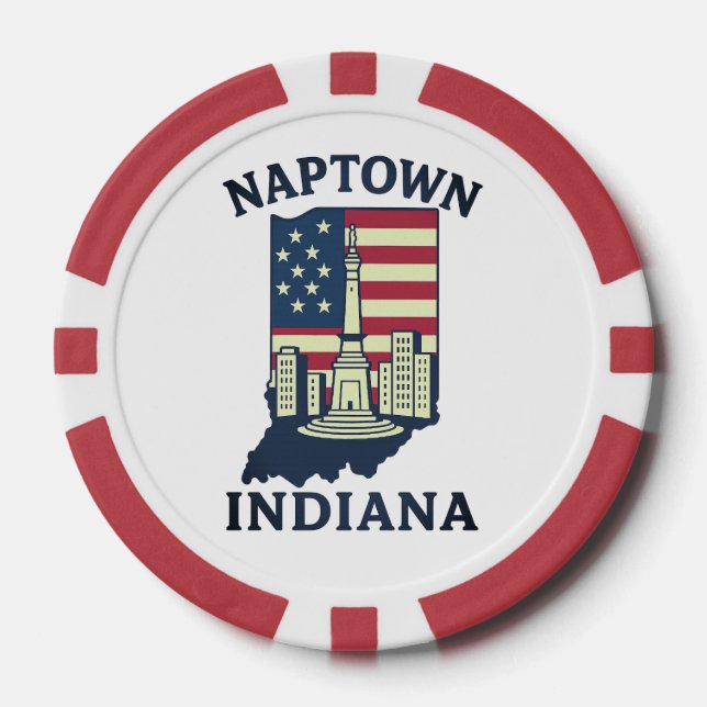 Fichas De Póquer Naptown Indiana Monumento Circle Poker Chip (Anverso)