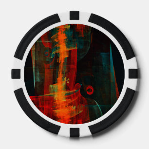 Fichas De Póquer Naranja del agua Azul Rojo Azul Moderno Resumen Pa
