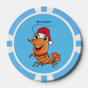 Fichas De Póquer Navidades alegres, camarones, personalizado ilustr