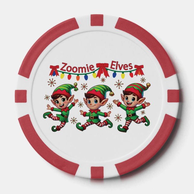 Fichas De Póquer Navidades de Zoomie Elves (Anverso)