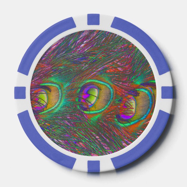 Fichas De Póquer Navidades Tinsel Peacock Feathers (Anverso)