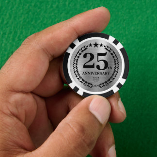 Fichas De Póquer Negocio de Plata 25 Aniversario