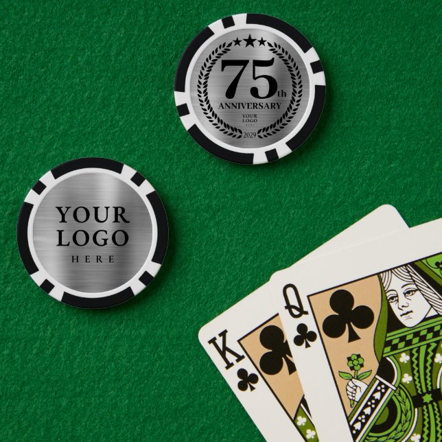 Fichas De Póquer Negocio de Plata 75 Aniversario (Mesa de Poker (Doble))