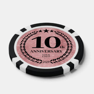 Fichas De Póquer Negocio Rosa 10º Aniversario