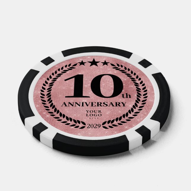 Fichas De Póquer Negocio Rosa 10º Aniversario (Soltero)