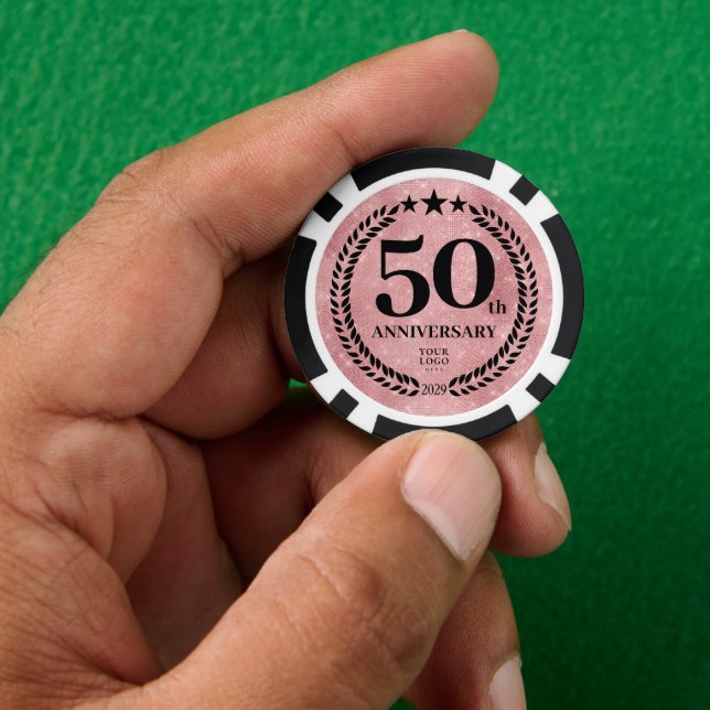Fichas De Póquer Negocio Rosa 50 Aniversario (Mano)