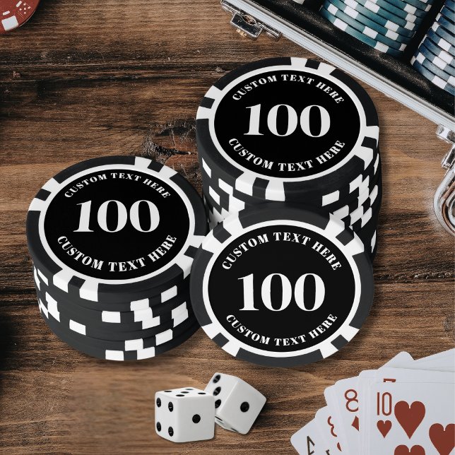 Fichas De Póquer Negro 100 Numerado (Black 100 Numbered Poker Chips)