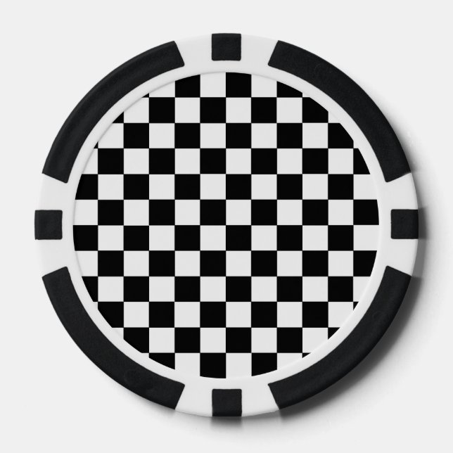 Fichas De Póquer Negro y blanco controlado (Anverso)