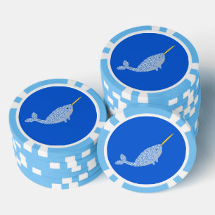Fichas De Póquer Niño Azul lindo Narwhal