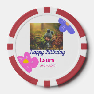 Fichas De Póquer Niños bebé primer cumpleaños añadir fecha añadir f