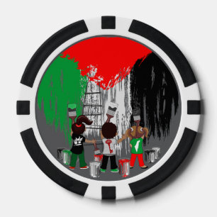 Fichas De Póquer Niños de Gaza pintando la bandera de Palestina