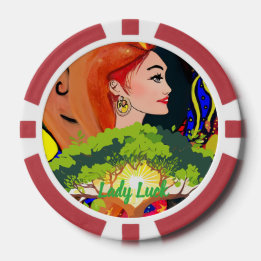 Fichas De Póquer Noche de juegos de pareja Lady Luck 2 personalizad