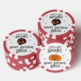 Fichas De Póquer Nombre del cráneo de cumpleaños de Halloween "Vamo