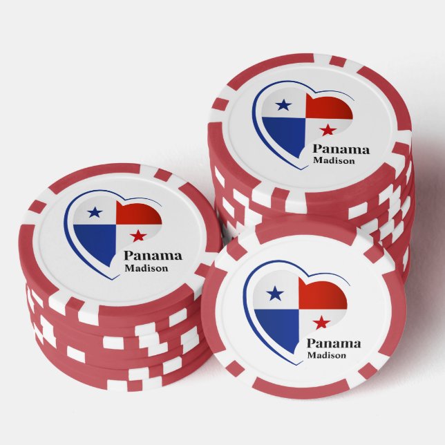 Fichas De Póquer Nombre personalizado Amor Panamá (Pila)