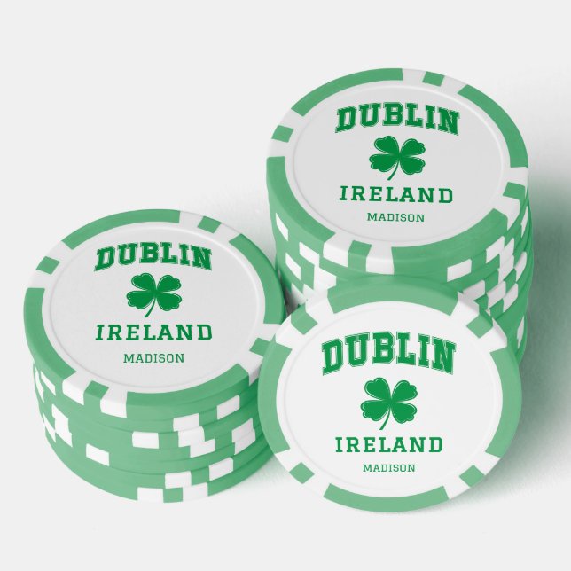Fichas De Póquer Nombre personalizado Dublín Irlanda (Pila)
