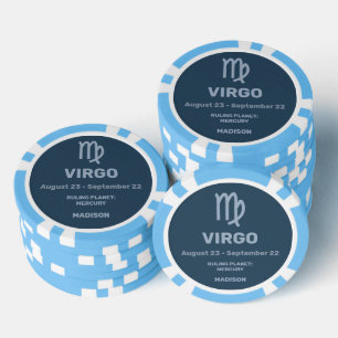 Fichas De Póquer Nombre personalizado / Texto Rótulo zodiaco Virgo