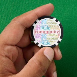 Fichas De Póquer nube de palabras de la comunidad arcoíris LGBTQ+ d