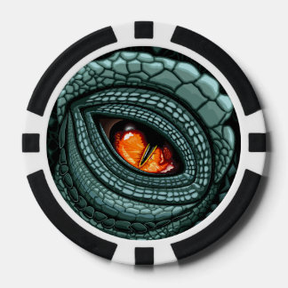 Fichas De Póquer Ojo de reptil depredador primitivo