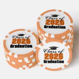 Fichas De Póquer Orange Class of 2026 Graduation Party