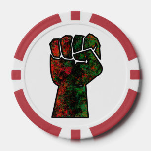 Fichas De Póquer orgullo negro bandera panafricana roja verde puño