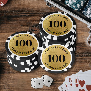 Fichas De Póquer Oro 100 Numerado