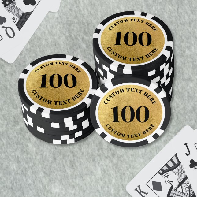 Fichas De Póquer Oro 100 Numerado (Gold 100 Numbered Poker Chips)