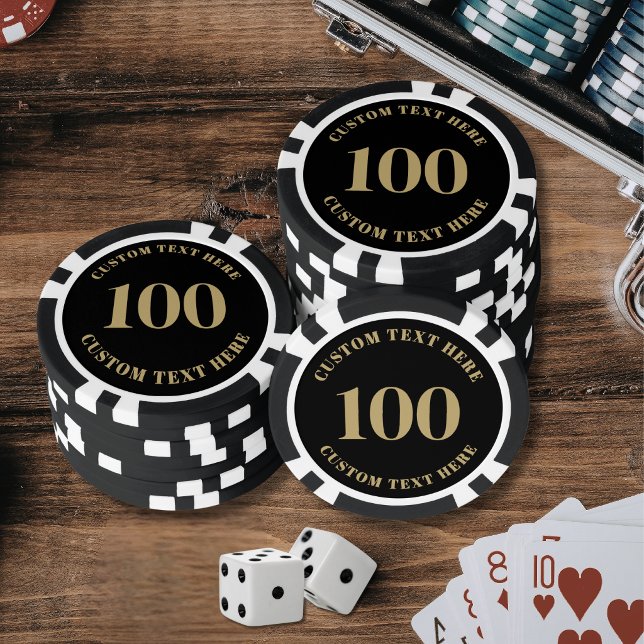 Fichas De Póquer Oro Negro 100 Numerado (Black Gold 100 Numbered Poker Chips)
