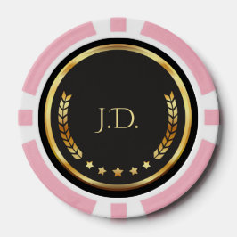 Fichas De Póquer Oro y negro personalizados