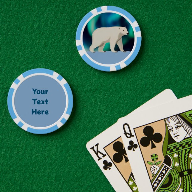 Fichas De Póquer Oso Polar Cutáneo y Luces del Norte (Mesa de Poker (Doble))