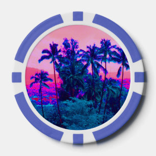 Fichas De Póquer Palm Trees Neon Hawaiian de Guay