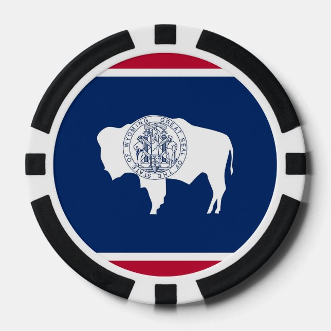 Fichas De Póquer Paquetes con bandera de Wyoming (Anverso)
