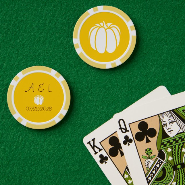 Fichas De Póquer Parche de calabaza en amarillo (Mesa de Poker (Doble))