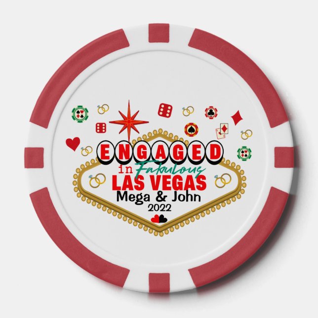 Fichas De Póquer Pareja de celebraciones involucradas de Las Vegas  (Anverso)