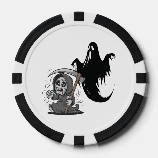 Fichas De Póquer Pareja y fantasma espantados. (Anverso)