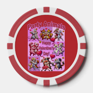 Fichas De Póquer Parejas bailarinas el día de San Valentín "Animale