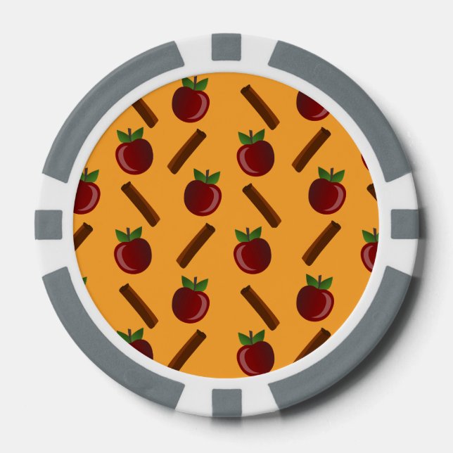 Fichas De Póquer Patrón de canela de Apple (Anverso)