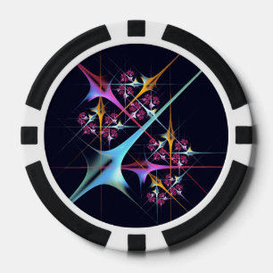 Fichas De Póquer Patrón de color de arte de color rosa floral moder