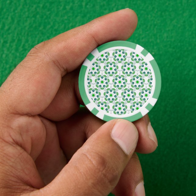 Fichas De Póquer Patrón de hojas, patrón de hojas, hojas verdes (Mano)
