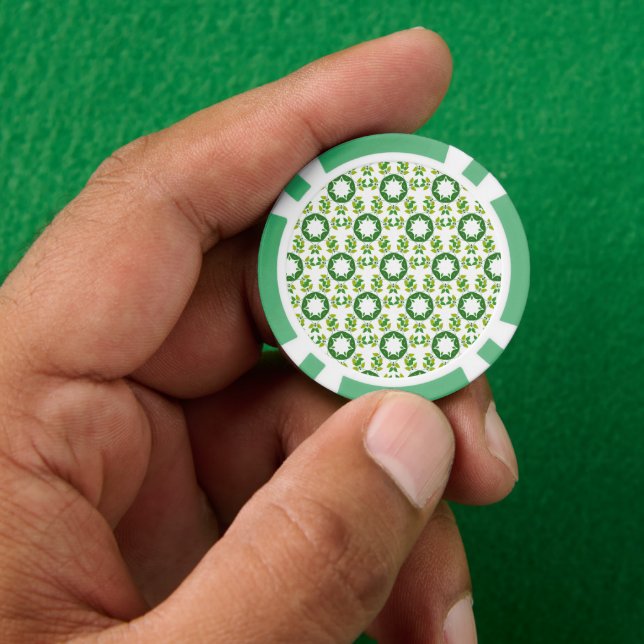 Fichas De Póquer Patrón de hojas, patrón de hojas, hojas verdes (Mano)