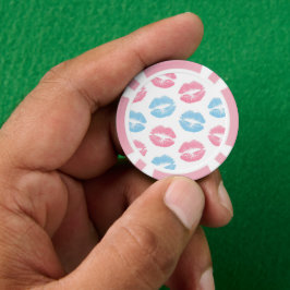 Fichas De Póquer Patrón de Labios Azules y Rosados, Pintalabios, Be