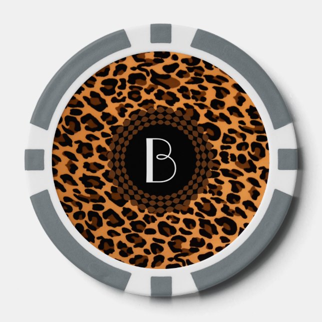 Fichas De Póquer Patrón de leopardo de impresión animal (Anverso)