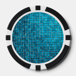 Fichas De Póquer Patrón de mosaico azul