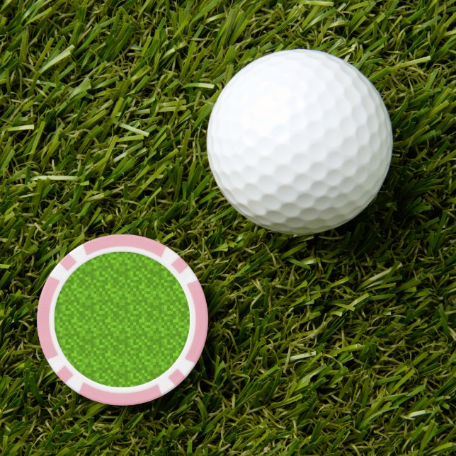 Fichas De Póquer Patrón de píxel verde retro de 8 bits para juegos (Marcador de pelotas de golf)