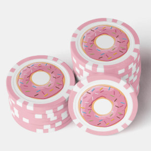 Fichas De Póquer Patrón Retro Colorido de Donas Minimalista Fiesta 
